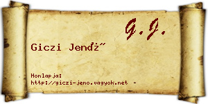Giczi Jenő névjegykártya