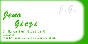 jeno giczi business card