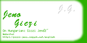 jeno giczi business card